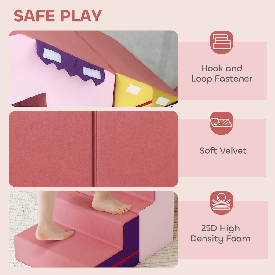 Image 994385_ALTMORE4.jpg, Product 994-385 / Price $108.99, Qaba Climbing Foam Blocks for Toddlers, 2-Piece Soft Play Foam, Pink from Qaba on TSC.ca's Home & Garden department