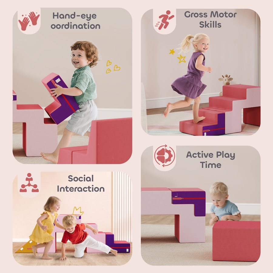 Image 994385_ALTMORE5.jpg, Product 994-385 / Price $108.99, Qaba Climbing Foam Blocks for Toddlers, 2-Piece Soft Play Foam, Pink from Qaba on TSC.ca's Home & Garden department