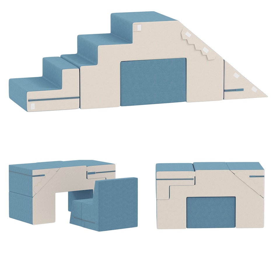 Image 994387.jpg, Product 994-387 / Price $92.99, Qaba Climbing Foam Blocks for Toddlers, 2-Piece Soft Play Foam, Blue from Qaba on TSC.ca's Home & Garden department