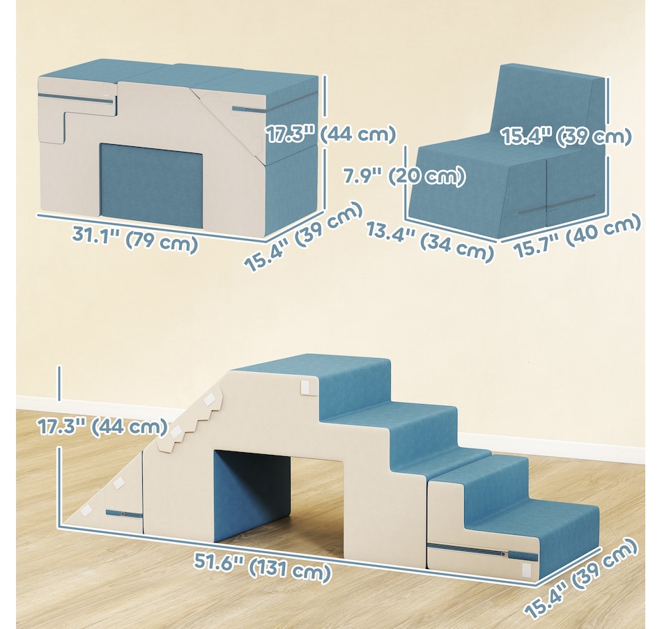Image 994387_ALTMORE2.jpg, Product 994-387 / Price $92.99, Qaba Climbing Foam Blocks for Toddlers, 2-Piece Soft Play Foam, Blue from Qaba on TSC.ca's Home & Garden department