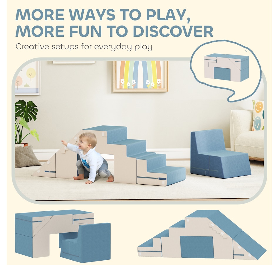 Image 994387_ALTMORE3.jpg, Product 994-387 / Price $92.99, Qaba Climbing Foam Blocks for Toddlers, 2-Piece Soft Play Foam, Blue from Qaba on TSC.ca's Home & Garden department