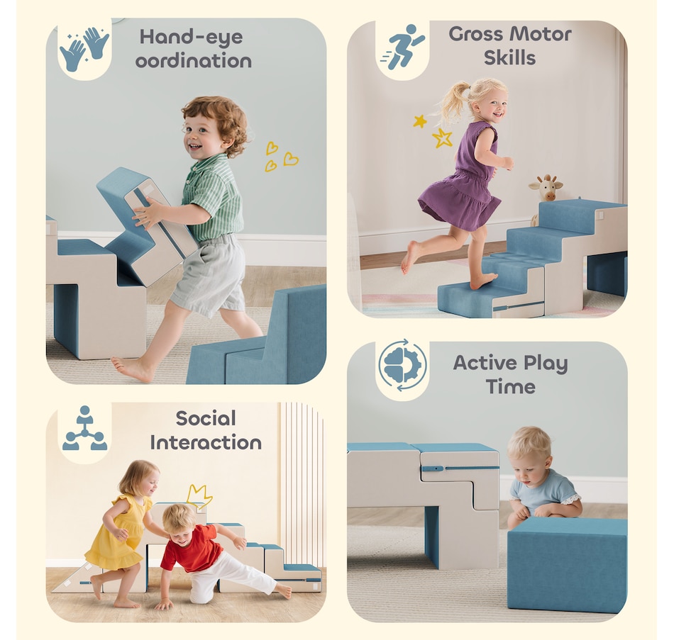 Image 994387_ALTMORE5.jpg, Product 994-387 / Price $92.99, Qaba Climbing Foam Blocks for Toddlers, 2-Piece Soft Play Foam, Blue from Qaba on TSC.ca's Home & Garden department