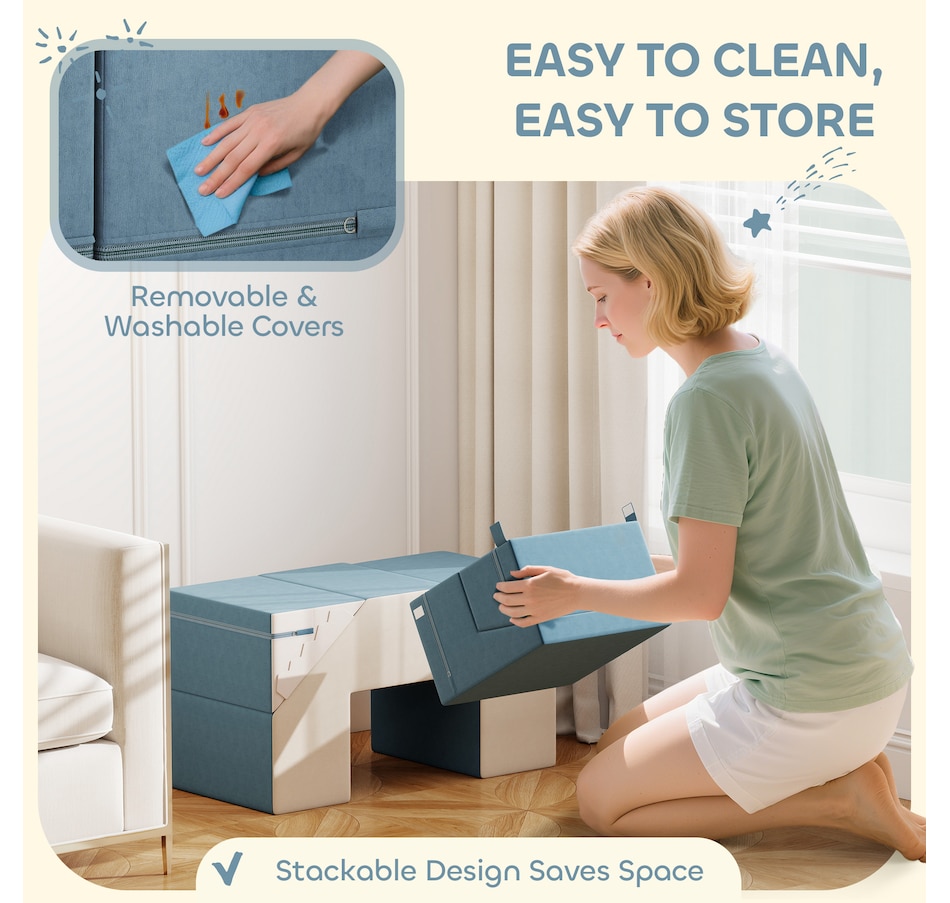 Image 994387_ALTMORE6.jpg, Product 994-387 / Price $92.99, Qaba Climbing Foam Blocks for Toddlers, 2-Piece Soft Play Foam, Blue from Qaba on TSC.ca's Home & Garden department