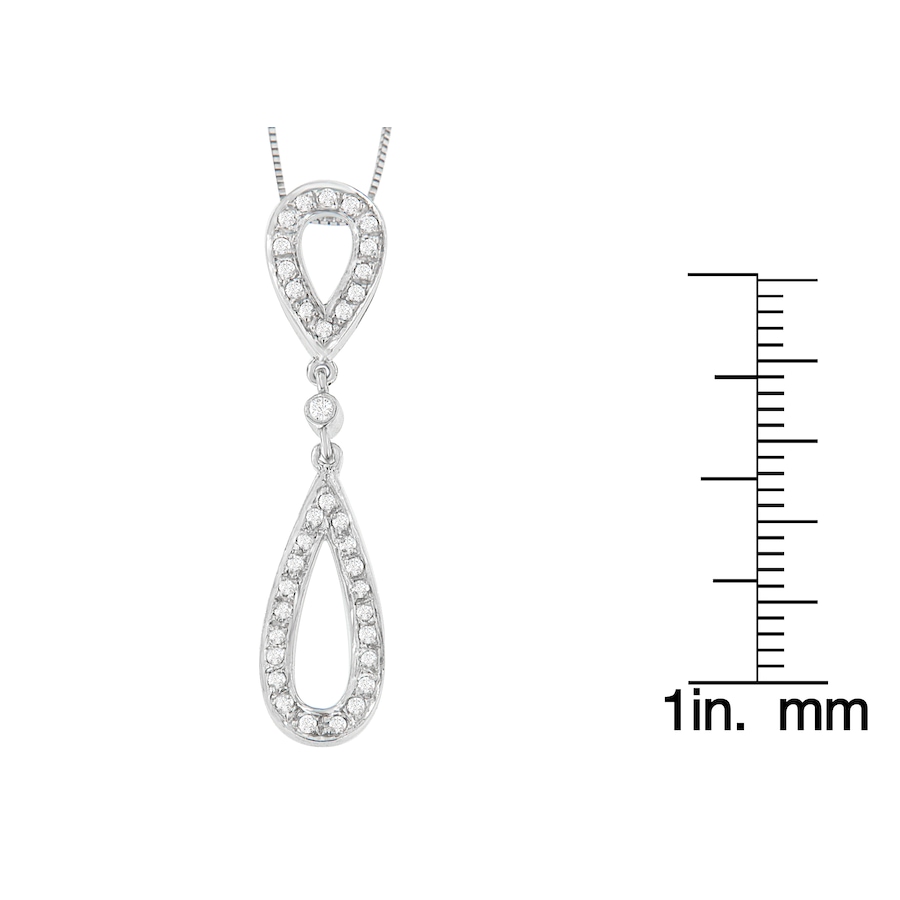 Image 994392_ALTMORE2.jpg, Product 994-392 / Price $3,045.00, 14 White Gold 1/4 cttw Round Cut Diamond Double Tear Drop Pendant Necklace (H-I, I2-I3) from Haus of Brilliance on TSC.ca's Jewellery department