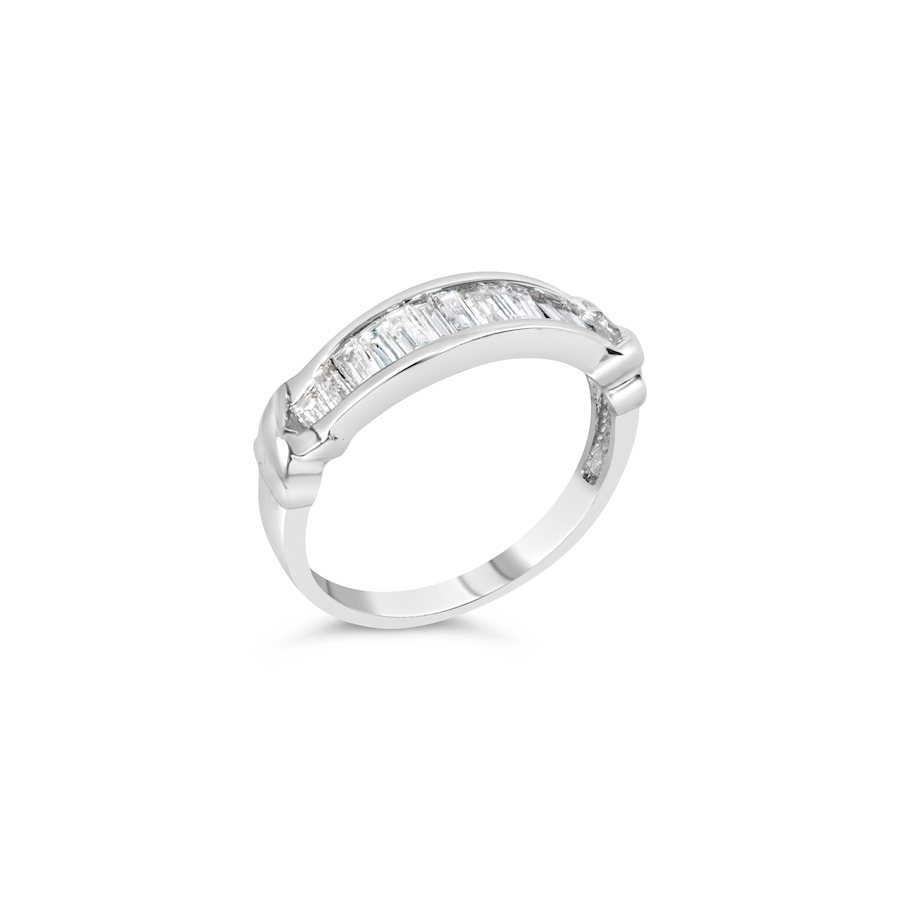 Image 994393_ALTMORE1.jpg, Product 994-393 / Price $2,223.00 - $2,235.00, .925 Sterling Silver 1/2 Cttw Baguette Cut Diamond Channel Set X-Station Wedding Ring (H-I Color, I1-I2 Clarity) - Size 7-1/2 from Haus of Brilliance on TSC.ca's Jewellery department