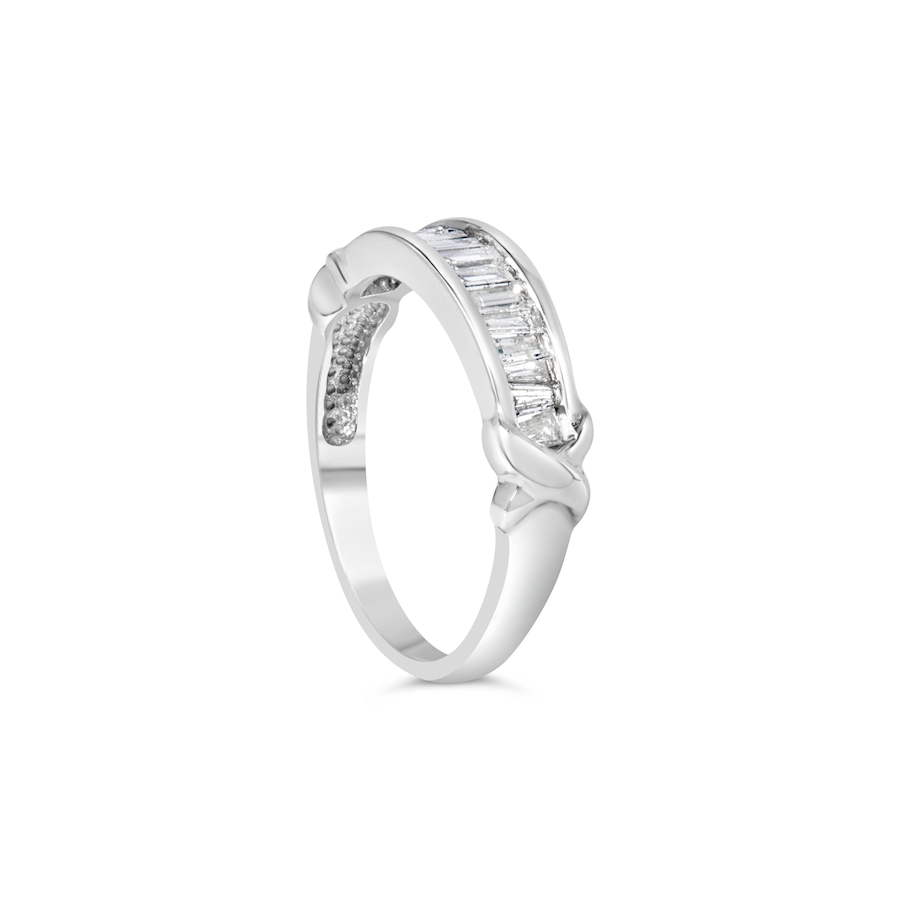 Image 994393_ALTMORE2.jpg, Product 994-393 / Price $2,223.00 - $2,235.00, .925 Sterling Silver 1/2 Cttw Baguette Cut Diamond Channel Set X-Station Wedding Ring (H-I Color, I1-I2 Clarity) - Size 7-1/2 from Haus of Brilliance on TSC.ca's Jewellery department