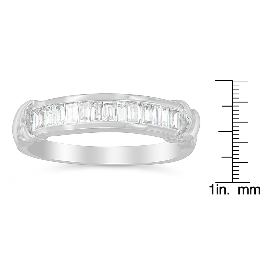 Image 994393_ALTMORE5.jpg, Product 994-393 / Price $2,223.00 - $2,235.00, .925 Sterling Silver 1/2 Cttw Baguette Cut Diamond Channel Set X-Station Wedding Ring (H-I Color, I1-I2 Clarity) - Size 7-1/2 from Haus of Brilliance on TSC.ca's Jewellery department