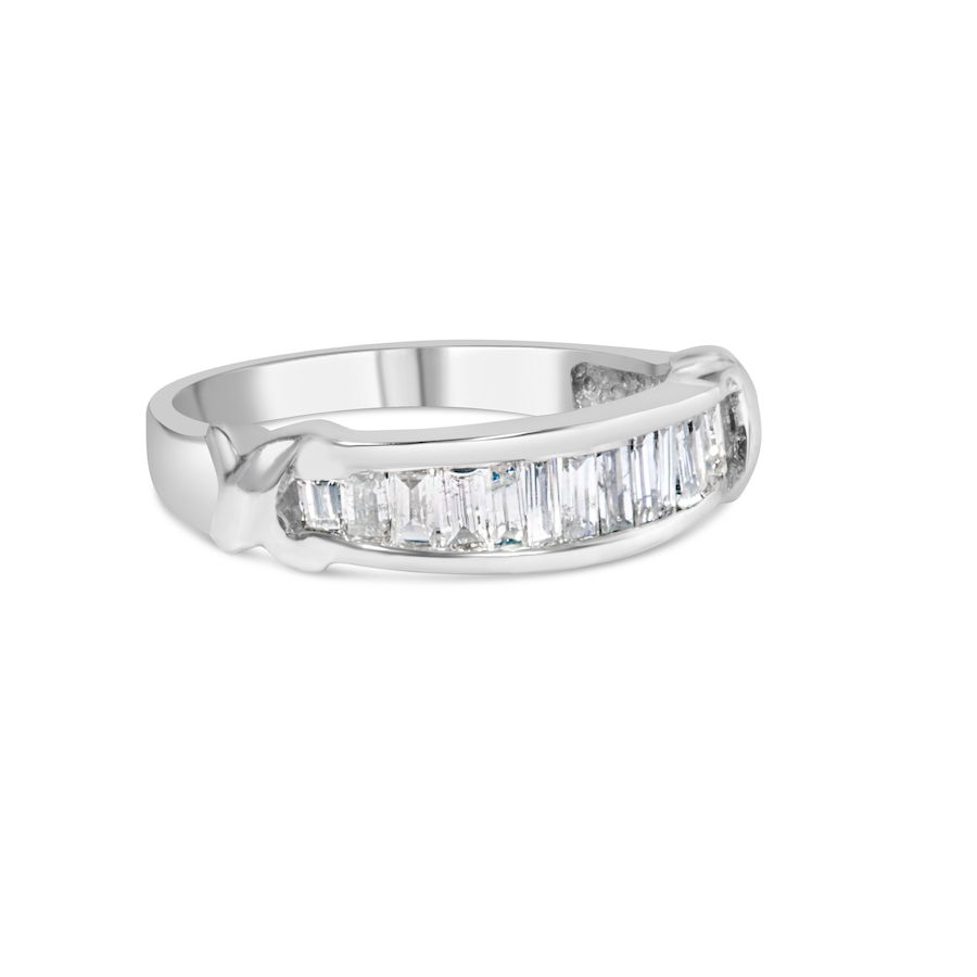 Image 994393_ST01.jpg, Product 994-393 / Price $2,223.00 - $2,235.00, .925 Sterling Silver 1/2 Cttw Baguette Cut Diamond Channel Set X-Station Wedding Ring (H-I Color, I1-I2 Clarity) - Size 7-1/2 from Haus of Brilliance on TSC.ca's Jewellery department