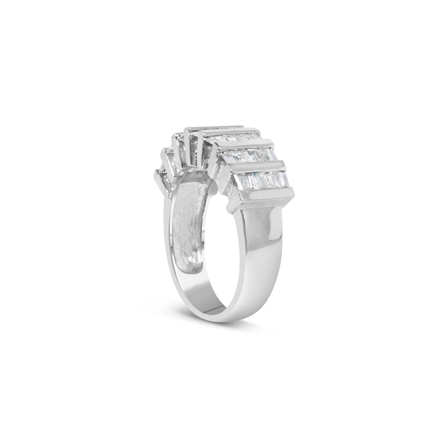 Image 994395_ALTMORE2.jpg, Product 994-395 / Price $2,340.00, .925 Sterling Silver 1.0 Cttw Baguette Cut Diamond Vertical Channel Fluted Multi-Row Unisex Fashion Wedding Ring (H-I Color, I1-I2 Clarity) - Size 7-1/4 from Haus of Brilliance on TSC.ca's Jewellery department