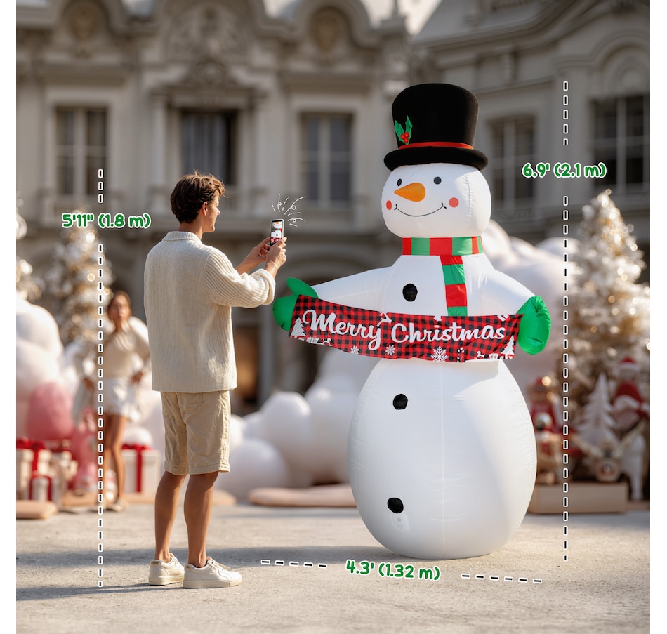 Image 994401_ALTMORE10.jpg, Product 994-401 / Price $74.99, Outsunny 7FT Christmas Inflatables Snowman, Christmas Inflatable Decoration from Outsunny on TSC.ca's Home & Garden department
