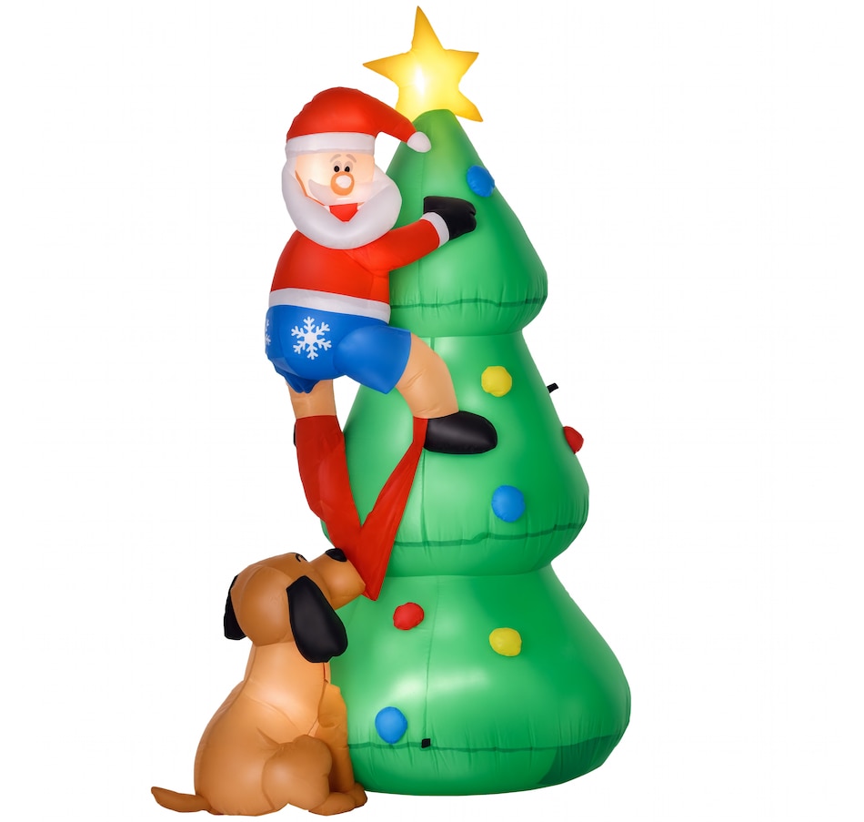Image 994402.jpg, Product 994-402 / Price $59.99, HOMCOM 6ft Inflatable Christmas Tree, LED Light w/ Santa Claus Dog Decor from HOMCOM on TSC.ca's Home & Garden department