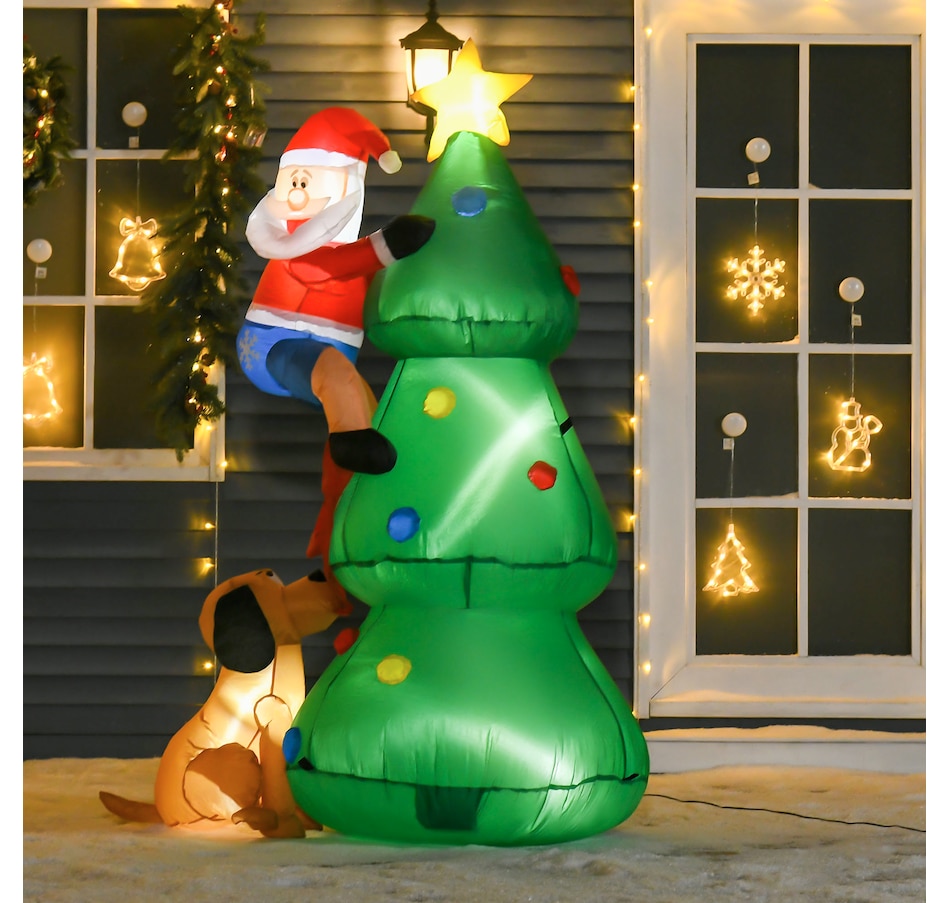 Image 994402_ALTMORE1.jpg, Product 994-402 / Price $59.99, HOMCOM 6ft Inflatable Christmas Tree, LED Light w/ Santa Claus Dog Decor from HOMCOM on TSC.ca's Home & Garden department