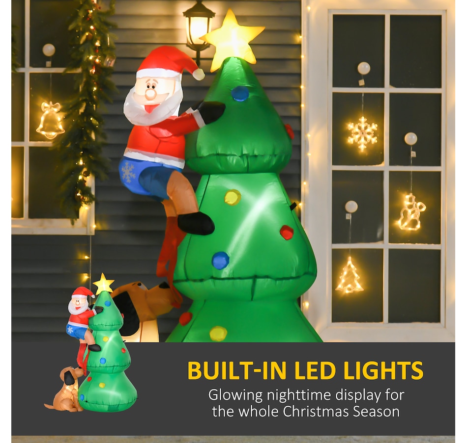 Image 994402_ALTMORE3.jpg, Product 994-402 / Price $59.99, HOMCOM 6ft Inflatable Christmas Tree, LED Light w/ Santa Claus Dog Decor from HOMCOM on TSC.ca's Home & Garden department