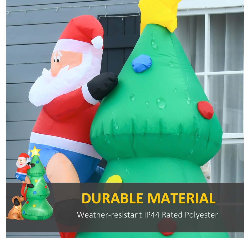 Image 994402_ALTMORE4.jpg, Product 994-402 / Price $59.99, HOMCOM 6ft Inflatable Christmas Tree, LED Light w/ Santa Claus Dog Decor from HOMCOM on TSC.ca's Home & Garden department