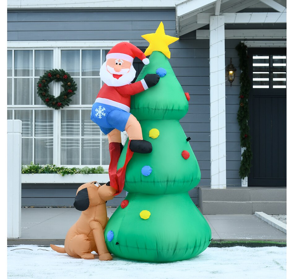 Image 994402_ALTMORE7.jpg, Product 994-402 / Price $59.99, HOMCOM 6ft Inflatable Christmas Tree, LED Light w/ Santa Claus Dog Decor from HOMCOM on TSC.ca's Home & Garden department