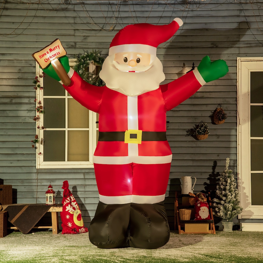 Image 994409_ALTMORE10.jpg, Product 994-409 / Price $62.99, Outsunny 8' Inflatable Christmas Santa Claus Holds Light Sign of Blessings from Outsunny on TSC.ca's Home & Garden department