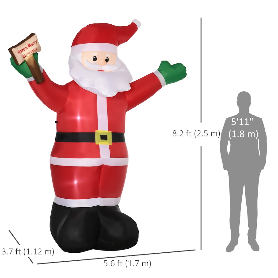 Image 994409_ALTMORE11.jpg, Product 994-409 / Price $62.99, Outsunny 8' Inflatable Christmas Santa Claus Holds Light Sign of Blessings from Outsunny on TSC.ca's Home & Garden department