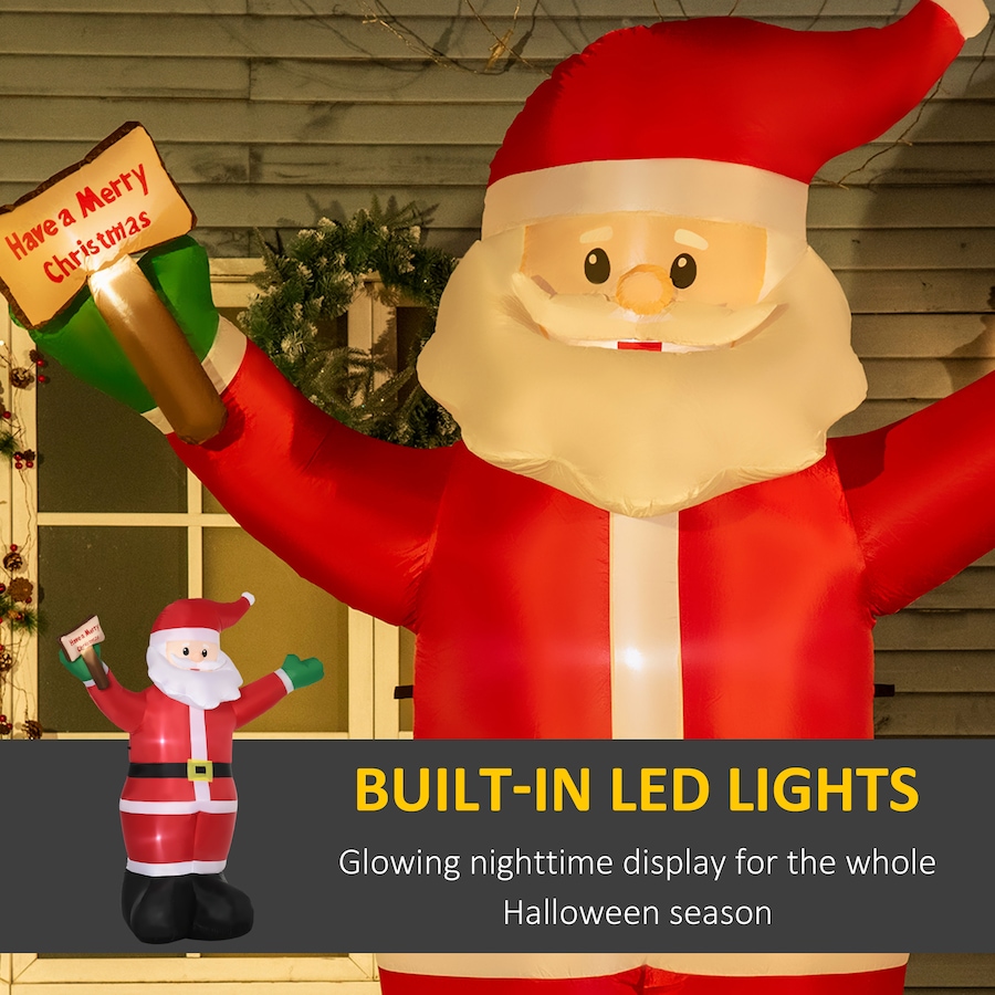 Image 994409_ALTMORE12.jpg, Product 994-409 / Price $62.99, Outsunny 8' Inflatable Christmas Santa Claus Holds Light Sign of Blessings from Outsunny on TSC.ca's Home & Garden department