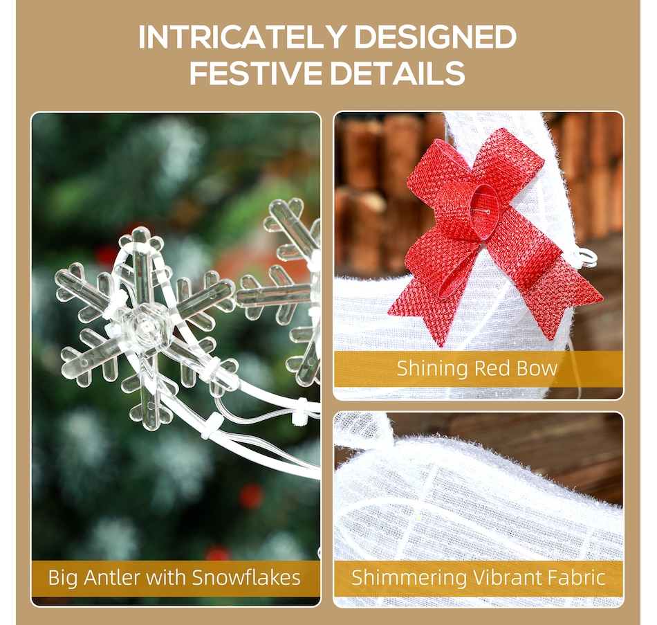 Image 994424_ALTMORE7.jpg, Product 994-424 / Price $48.99, Outsunny Light Up Reindeer Christmas Decoration with 61 LED Lights White from Outsunny on TSC.ca's Home & Garden department