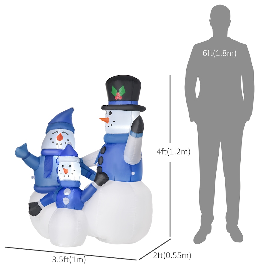 Image 994434_ALTMORE2.jpg, Product 994-434 / Price $54.99, HOMCOM 4FT Large LED Lighted Christmas Inflatable Snowmen Holiday Decor from HOMCOM on TSC.ca's Home & Garden department
