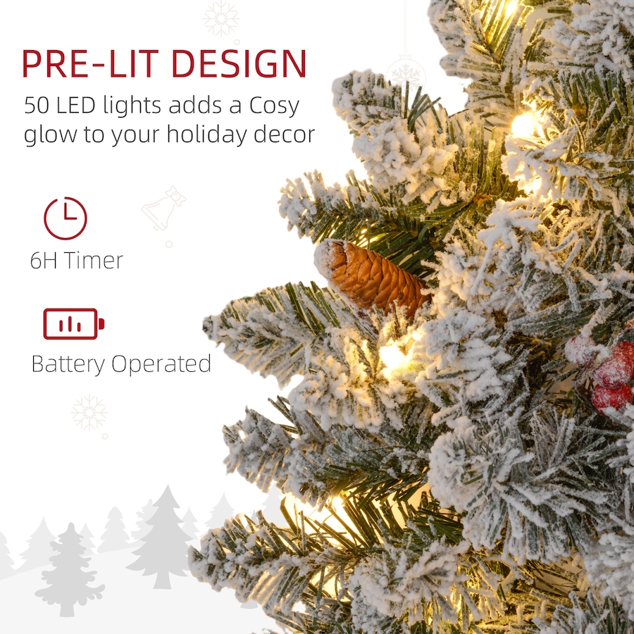 Image 994442_ALTMORE4.jpg, Product 994-442 / Price $49.99, HOMCOM 24" Pre-Lit Christmas Wreath with Pine Cones and Berries Green from HOMCOM on TSC.ca's Home & Garden department