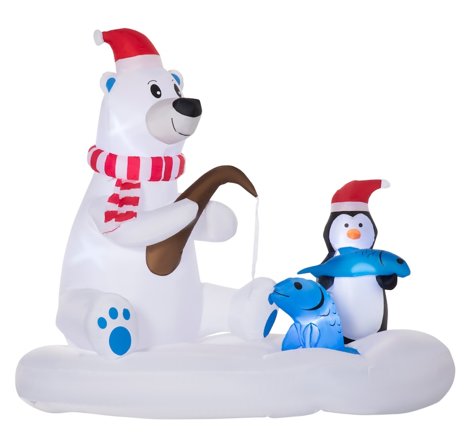 Image 994461.jpg, Product 994-461 / Price $74.99, Outsunny 6' Inflatable Christmas Polar Bear & Penguin Fishing on Board LED from Outsunny on TSC.ca's Home & Garden department