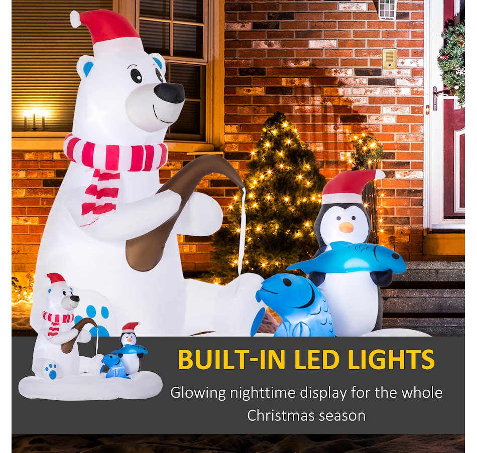 Image 994461_ALTMORE4.jpg, Product 994-461 / Price $74.99, Outsunny 6' Inflatable Christmas Polar Bear & Penguin Fishing on Board LED from Outsunny on TSC.ca's Home & Garden department