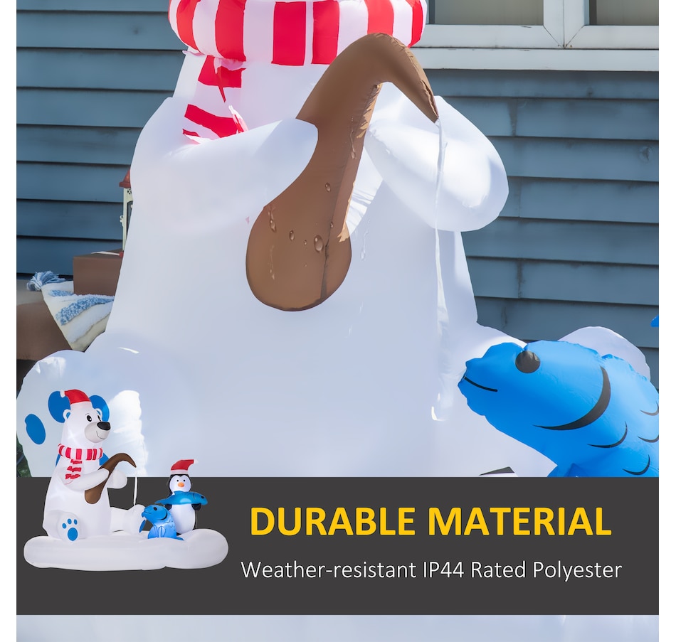 Image 994461_ALTMORE5.jpg, Product 994-461 / Price $74.99, Outsunny 6' Inflatable Christmas Polar Bear & Penguin Fishing on Board LED from Outsunny on TSC.ca's Home & Garden department
