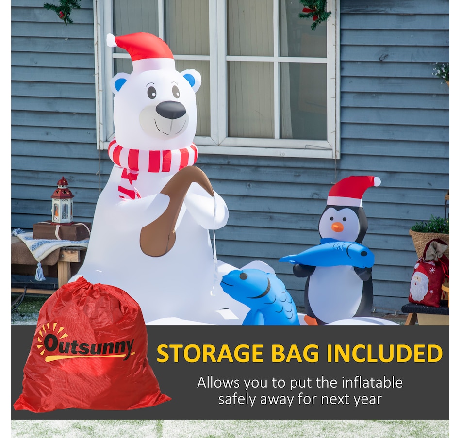 Image 994461_ALTMORE7.jpg, Product 994-461 / Price $74.99, Outsunny 6' Inflatable Christmas Polar Bear & Penguin Fishing on Board LED from Outsunny on TSC.ca's Home & Garden department