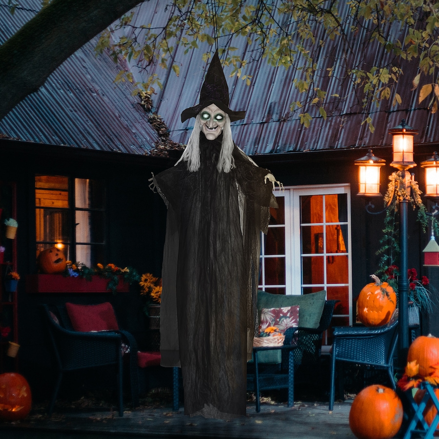 Image 994470_ALTMORE1.jpg, Product 994-470 / Price $54.99, HOMCOM Black Witch Halloween Prop w/ Light Up Eyes for Party from HOMCOM on TSC.ca's Home & Garden department
