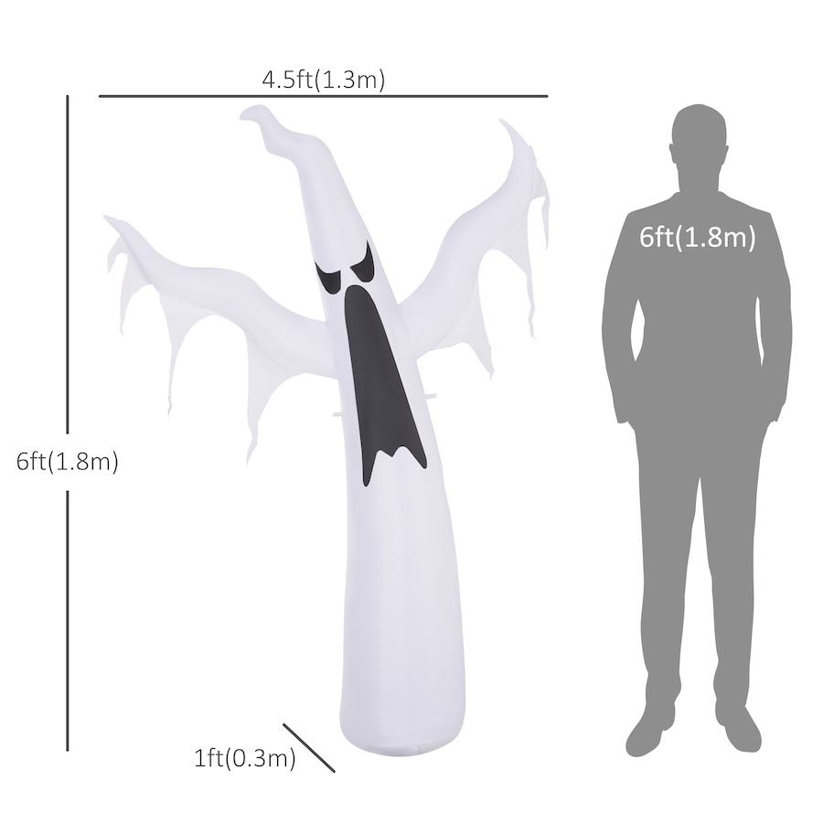 Image 994471_ALTMORE2.jpg, Product 994-471 / Price $49.99, 6ft Halloween Inflatable Scary Ghost Yard Outdoor Decorations Led Light from HOMCOM on TSC.ca's Home & Garden department