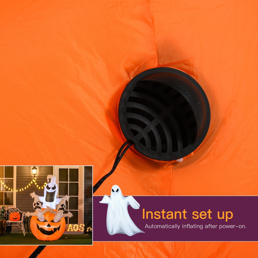 Image 994476_ALTMORE4.jpg, Product 994-476 / Price $54.99, HOMCOM 6FT Halloween Inflatable Pumpkin Jack-O-Lantern Ghosts for Garden from HOMCOM on TSC.ca's Home & Garden department