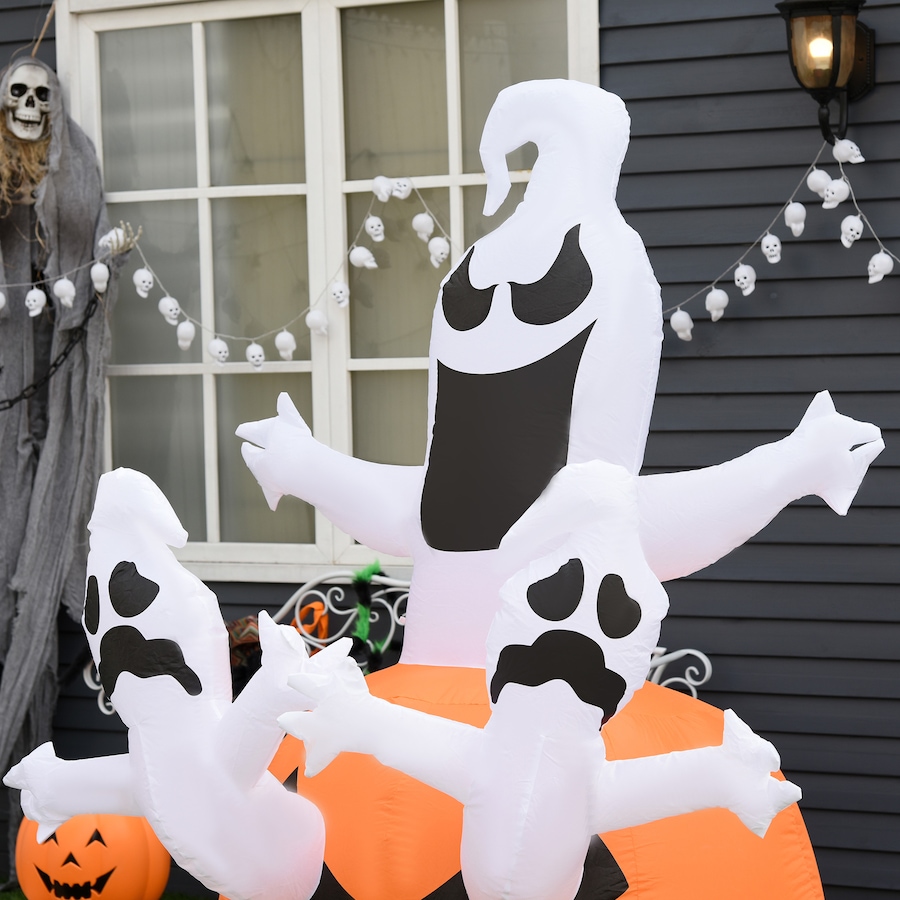 Image 994476_ALTMORE8.jpg, Product 994-476 / Price $54.99, HOMCOM 6FT Halloween Inflatable Pumpkin Jack-O-Lantern Ghosts for Garden from HOMCOM on TSC.ca's Home & Garden department