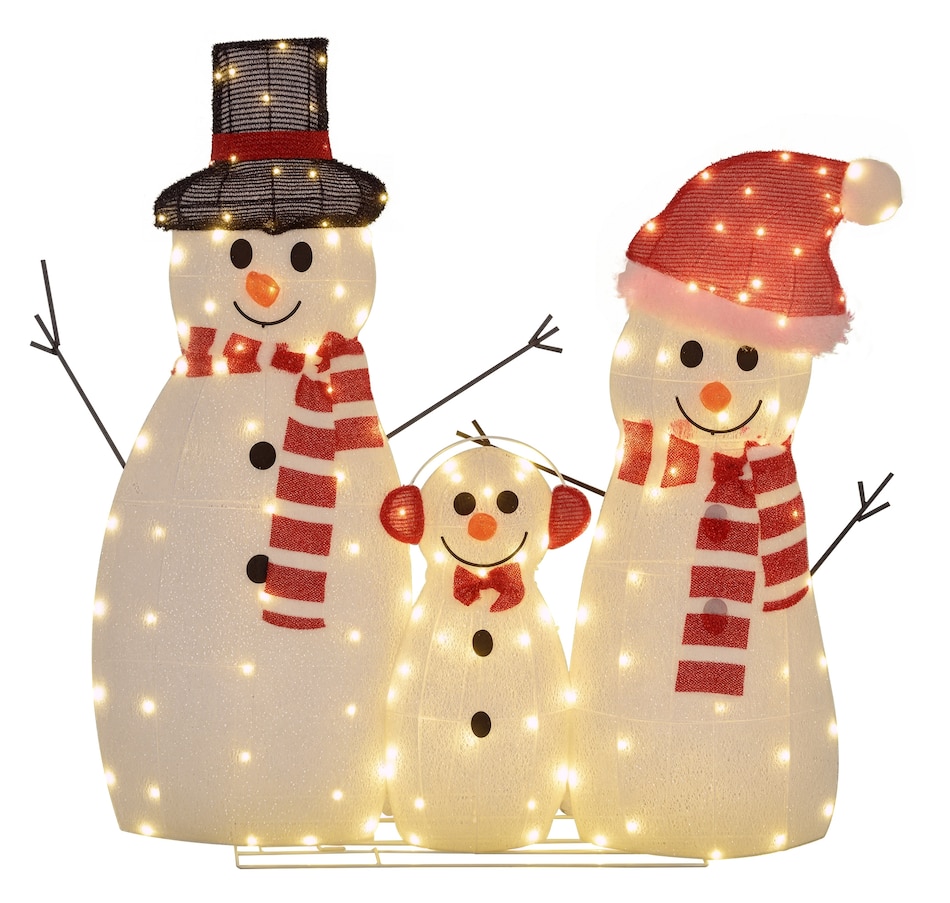 Image 994482.jpg, Product 994-482 / Price $99.99, Outsunny Light Up Christmas Snowman Family Set of 3 with LED Lights White from Outsunny on TSC.ca's Home & Garden department