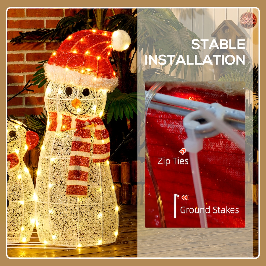 Image 994482_ALTMORE6.jpg, Product 994-482 / Price $99.99, Outsunny Light Up Christmas Snowman Family Set of 3 with LED Lights White from Outsunny on TSC.ca's Home & Garden department
