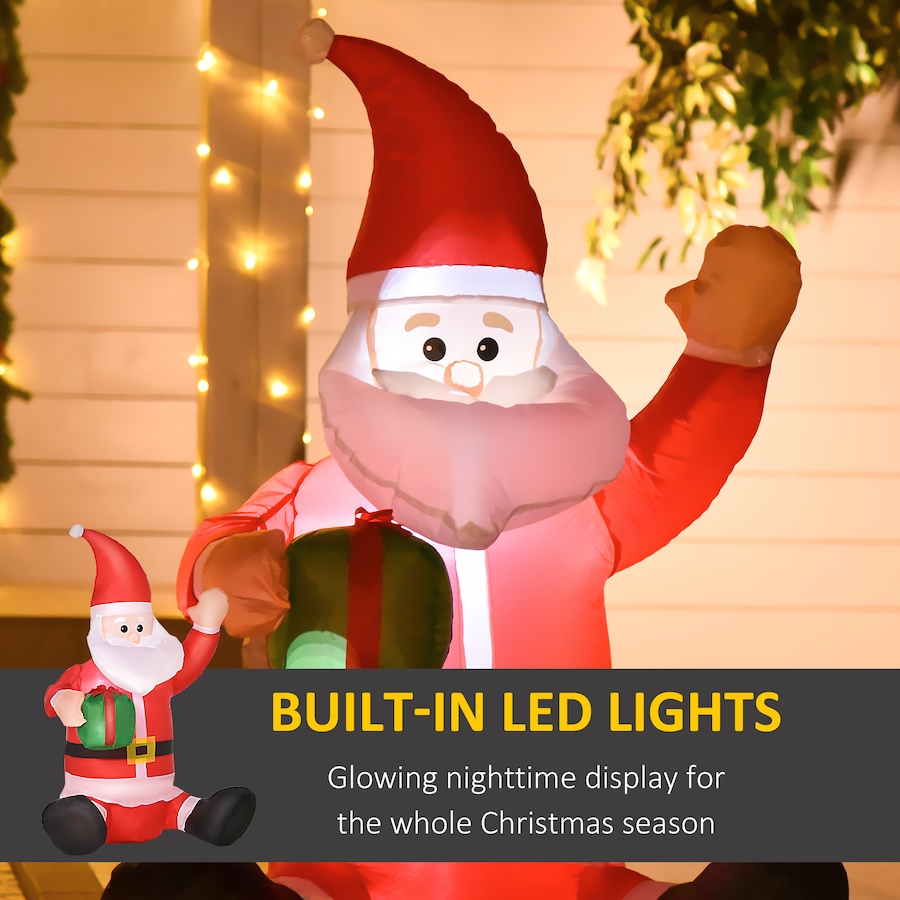 Image 994488_ALTMORE3.jpg, Product 994-488 / Price $44.99, HOMCOM 4ft Outdoor Christmas Lighted Inflatable Santa Claus w/ Gift Box from HOMCOM on TSC.ca's Home & Garden department
