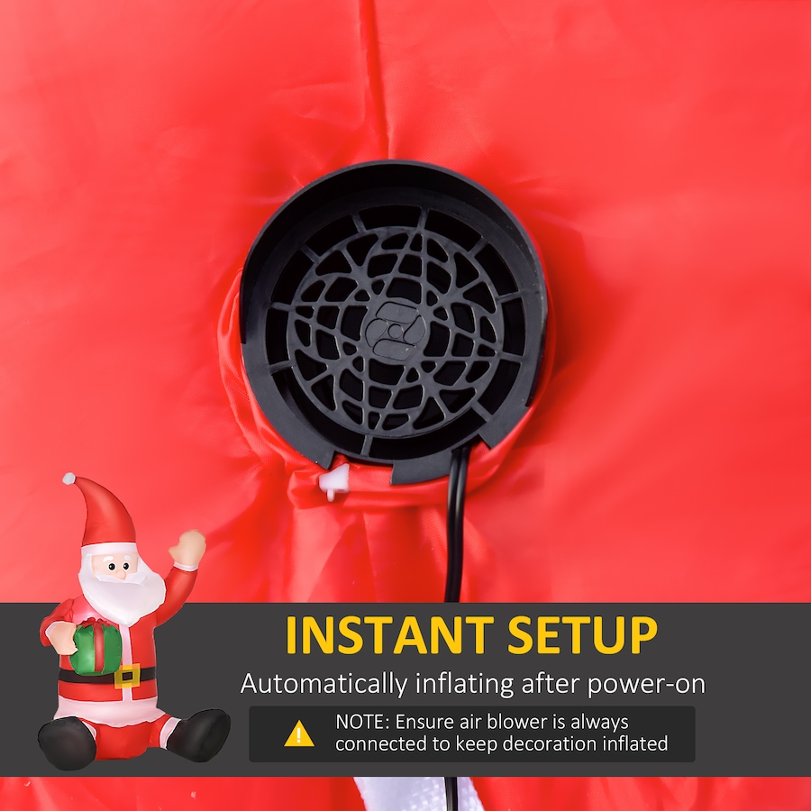 Image 994488_ALTMORE5.jpg, Product 994-488 / Price $44.99, HOMCOM 4ft Outdoor Christmas Lighted Inflatable Santa Claus w/ Gift Box from HOMCOM on TSC.ca's Home & Garden department