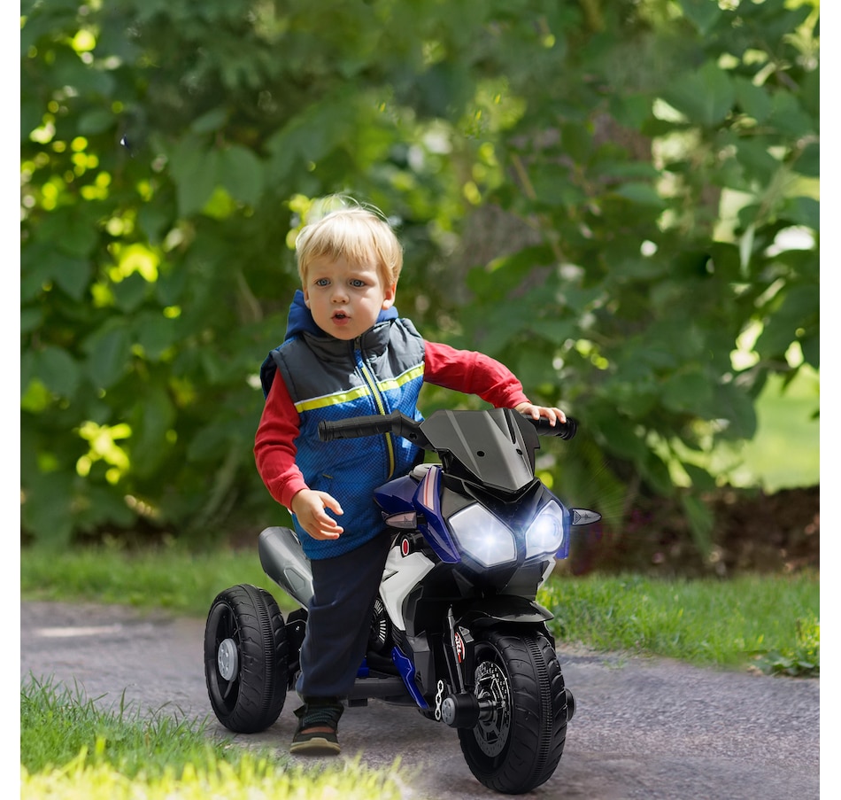 Image 994626_ALTMORE1.jpg, Product 994-626 / Price $99.99, Qaba 6V Kids Motorcycle with Music, Headlights, 3 Wheels, Blue from Qaba on TSC.ca's Toys & Hobbies department