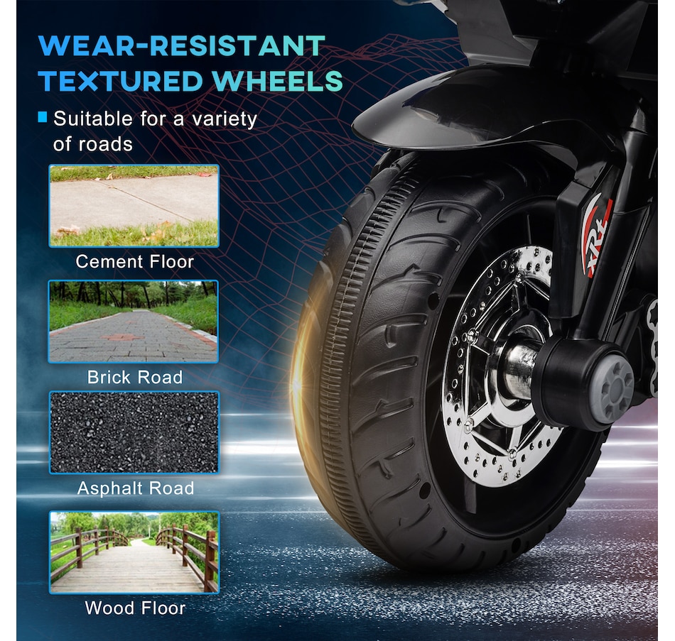 Image 994626_ALTMORE5.jpg, Product 994-626 / Price $99.99, Qaba 6V Kids Motorcycle with Music, Headlights, 3 Wheels, Blue from Qaba on TSC.ca's Toys & Hobbies department