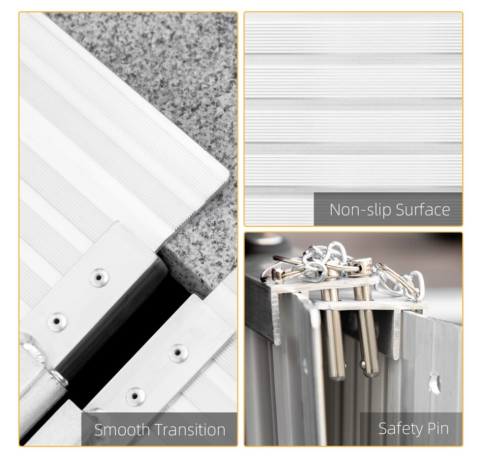 Image 994645_ALTMORE4.jpg, Product 994-645 / Price $224.99, HOMCOM Textured Aluminum Folding Wheelchair Ramp for Scooter Steps Stairs from HOMCOM on TSC.ca's department
