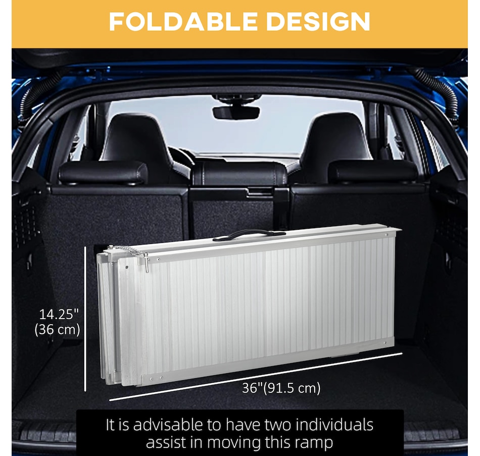 Image 994645_ALTMORE6.jpg, Product 994-645 / Price $224.99, HOMCOM Textured Aluminum Folding Wheelchair Ramp for Scooter Steps Stairs from HOMCOM on TSC.ca's department