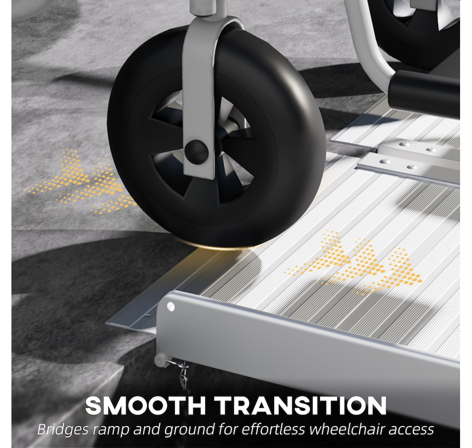 Image 994645_ALTMORE7.jpg, Product 994-645 / Price $224.99, HOMCOM Textured Aluminum Folding Wheelchair Ramp for Scooter Steps Stairs from HOMCOM on TSC.ca's department