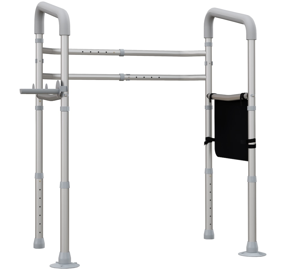 Image 994667.jpg, Product 994-667 / Price $57.99, HOMCOM Toilet Safety Rails w/ Adjustable Height Width Rubber Tips Storage from HOMCOM on TSC.ca's department