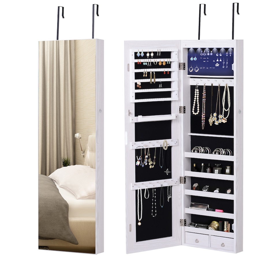 Image 994676.jpg, Product 994-676 / Price $136.99, HOMCOM Mirror Jewelry Cabinet Armoire with 6 LED Lights and 2 Keys from HOMCOM on TSC.ca's Beauty department