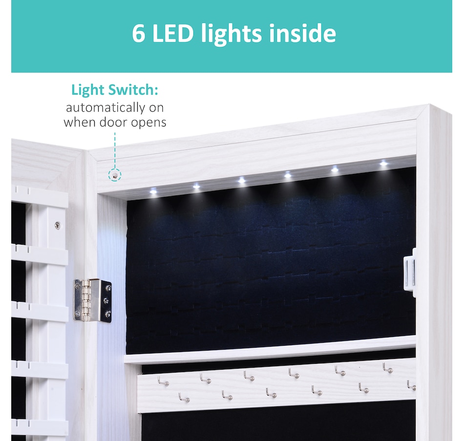 Image 994676_ALTMORE3.jpg, Product 994-676 / Price $136.99, HOMCOM Mirror Jewelry Cabinet Armoire with 6 LED Lights and 2 Keys from HOMCOM on TSC.ca's Beauty department