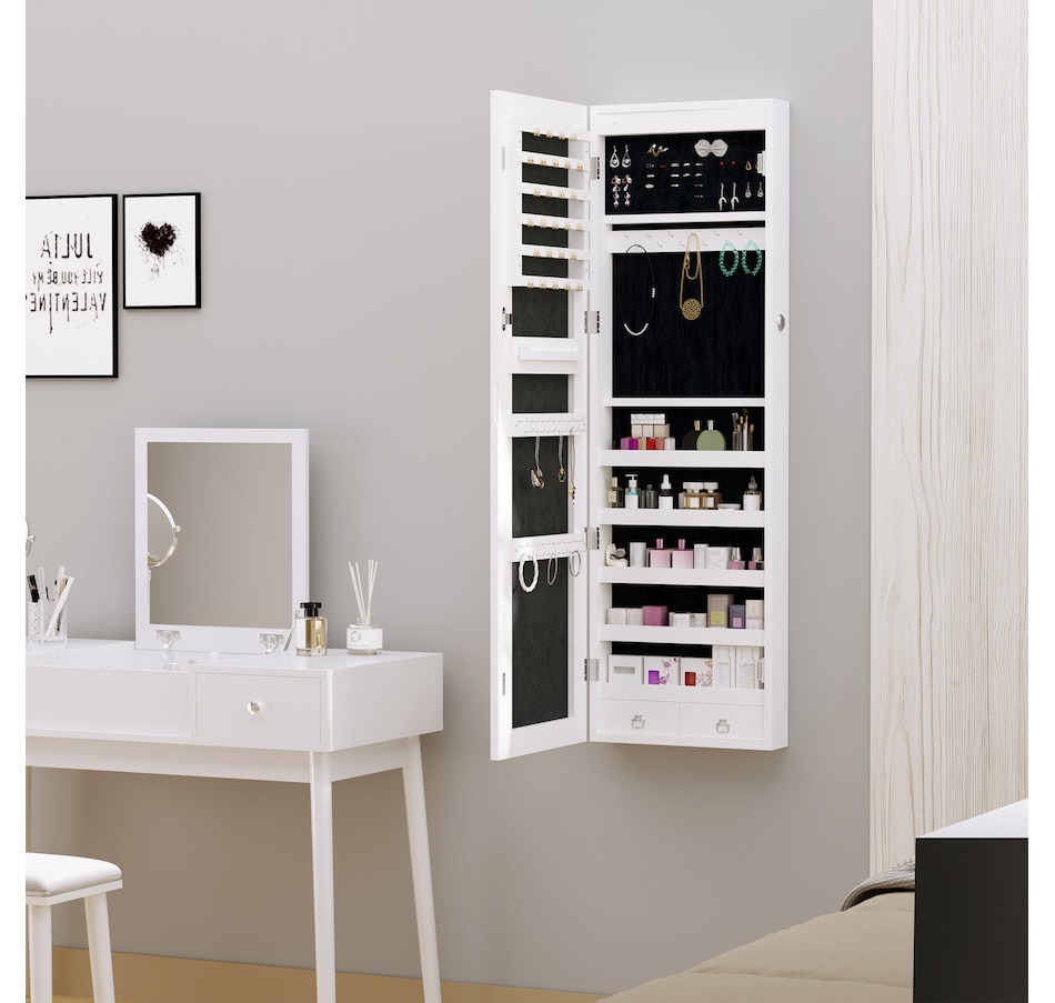 Image 994676_ALTMORE6.jpg, Product 994-676 / Price $136.99, HOMCOM Mirror Jewelry Cabinet Armoire with 6 LED Lights and 2 Keys from HOMCOM on TSC.ca's Beauty department