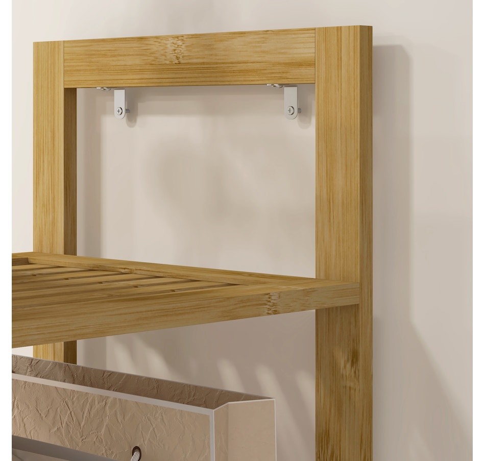 Image 994680_ALTMORE7.jpg, Product 994-680 / Price $114.99, HOMCOM 66" x 14" Full Length Mirror with Shelf Bamboo Frame Nature Wood from HOMCOM on TSC.ca's Beauty department