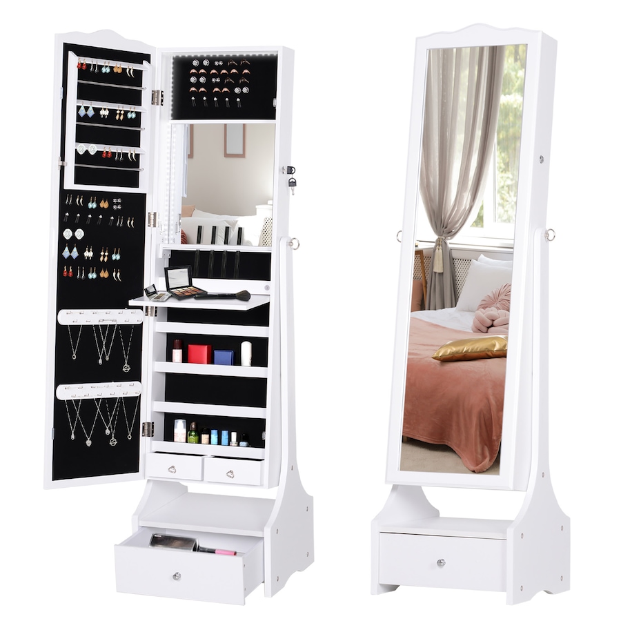 Image 994689.jpg, Product 994-689 / Price $179.99, LED Full Length Mirrored Jewelry Cabinet Adjustable Organizer from HOMCOM on TSC.ca's Beauty department