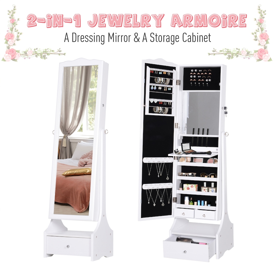 Image 994689_ALTMORE4.jpg, Product 994-689 / Price $179.99, LED Full Length Mirrored Jewelry Cabinet Adjustable Organizer from HOMCOM on TSC.ca's Beauty department