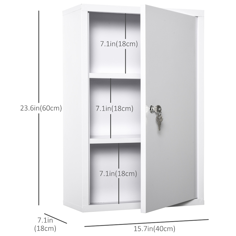 Image 994692_ALTMORE4.jpg, Product 994-692 / Price $84.99, kleankin Wall Mount Medicine Cabinet Lockable with 2 Keys for Bathroom from Kleankin on TSC.ca's Home & Garden department